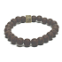 Lava brown with royal mantra Om, bracelet elastic natural stone, ball 8 mm / 16-17 cm, born of the four elements
