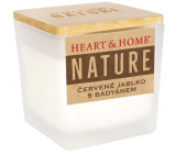 Heart & Home Nature Red apple with star anise scented candle glass, burning time up to 20 hours 80 g
