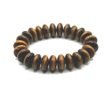 Tiger eye bracelet elastic natural stone, donut 1,5 cm / 16-17 cm, stone of the sun and earth, brings luck and wealth