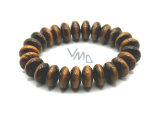 Tiger eye bracelet elastic natural stone, donut 1,5 cm / 16-17 cm, stone of the sun and earth, brings luck and wealth