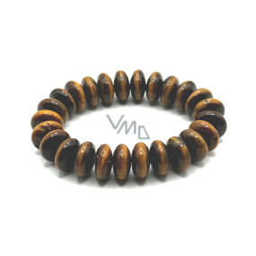 Tiger eye bracelet elastic natural stone, donut 1,5 cm / 16-17 cm, stone of the sun and earth, brings luck and wealth