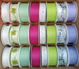 Ditipo Fabric ribbon Spring white 4 m x 15 mm