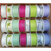 Ditipo Fabric ribbon Spring white 4 m x 15 mm