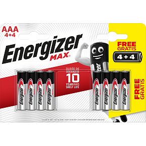 Energizer Max AAA Micro Battery, 4 pieces + 4 pieces free
