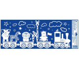 Window film Christmas Train with snow effect Animals 60 x 22,5 cm