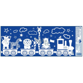 Window film Christmas Train with snow effect Animals 60 x 22,5 cm