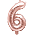 Ditipo Inflatable foil balloon number 6 pink gold 35 cm 1 piece
