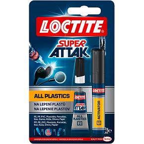 Loctite Super Attak Ultra Plastik instant adhesive content 2g + activator, 4 ml