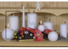 Lima Alfa Frosty effect candle white cylinder 80 x 200 mm 1 piece