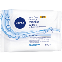 Nivea Micellar Cleansing Facial Wipes 3 in 1, 25 pcs