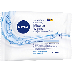 Nivea Micellar Cleansing Facial Wipes 3 in 1, 25 pcs