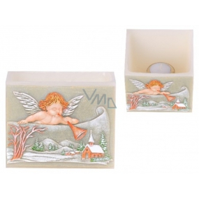 Candles Angel with trumpet lantern Block candlestick for tea candle 120 x 120 x 95 mm