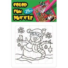 Folding Christmas motif Snowman and bird 25 pieces 18 x 12 cm coloring page
