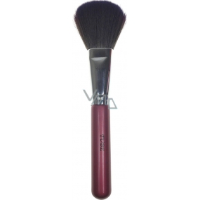 Cosmetic brush with synthetic bristles for powder burgundy handle 17 cm 30450