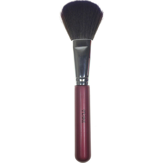 Cosmetic brush with synthetic bristles for powder burgundy handle 17 cm 30450