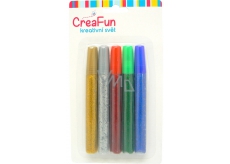 CreaFun Dekorační barvy Třpytivé na papír, textil, sklo 5 x 15 ml