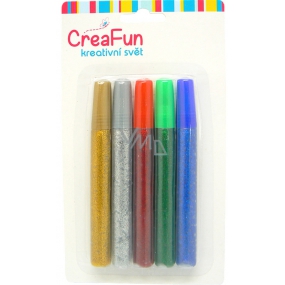 CreaFun Decorative paints Glittering for paper, textile, glass 5 x 15 ml