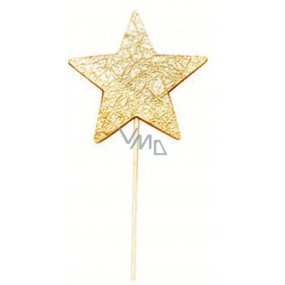 Star wooden gold recess 8 cm + skewers