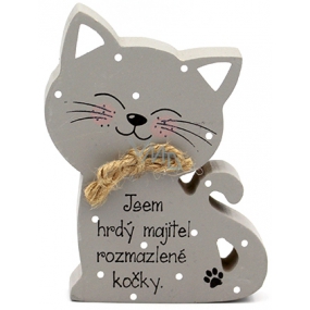 Nekupto Pets wooden sign I am the proud owner of a spoiled cat 12 x 9 x 1,5 cm
