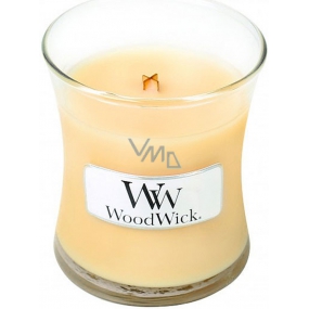 WoodWick Lemongrass & Lily - Lemon grass and lily scented candle with wooden wick and lid glass small 85 g