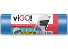 viGO! Trash bags, retractable, 13 µ, 60 liters 60 x 70 cm 13µ 10 pieces