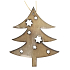 Tree wooden burnt white for hanging 10 cm