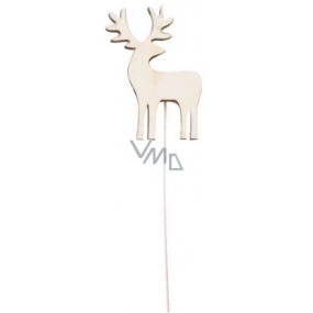 Deer wooden white recess 8 cm + wire
