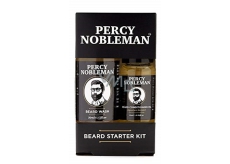 Percy Nobleman Beard Shampoo 30 ml + nourishing oil beard conditioner with Percy Nobleman scent 10 ml, cosmetic set for men, beard and mustache care