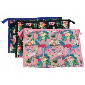 Cosmetic bag with flamingo 27 x 18 cm different colours