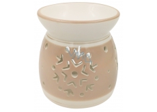 Aromalampa ceramic pink-white with flakes 11 cm