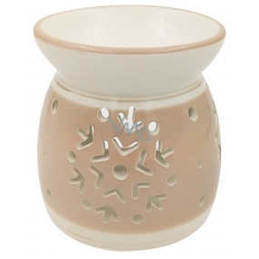 Aromalampa ceramic pink-white with flakes 11 cm