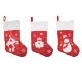 Santa Claus stocking, red and white with picture 40 cm 1 piece