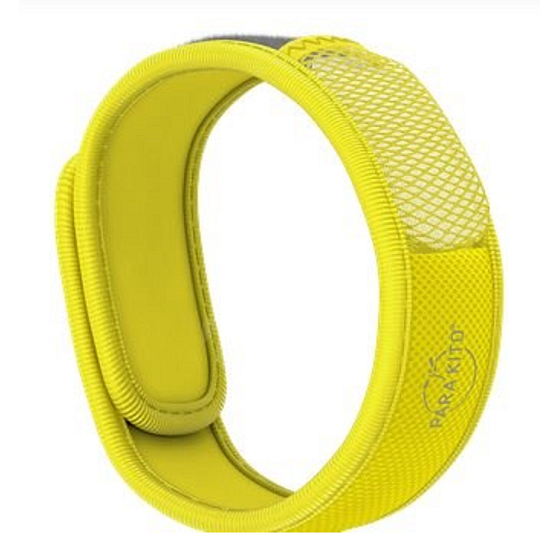 Parakito Mosquito Repellent Bracelet Colorful Yellow Natural, Refillable, Waterproof, 24h/day Protection - 15 Days per Refill + Two Refills