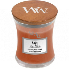 WoodWick Chilli Pepper Gelato - Ice cream with chilli and pepper scented candle with wooden wick and lid glass medium 275 g