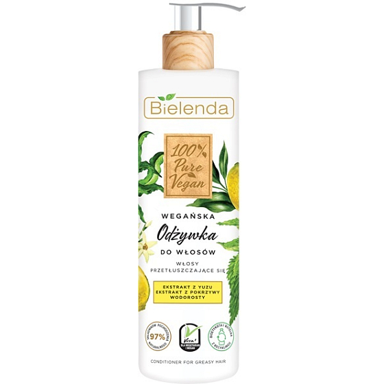 Bielenda 100% Pure Vegan Yuzu + Nettle Conditioner for Normal to Oily Hair 240 ml