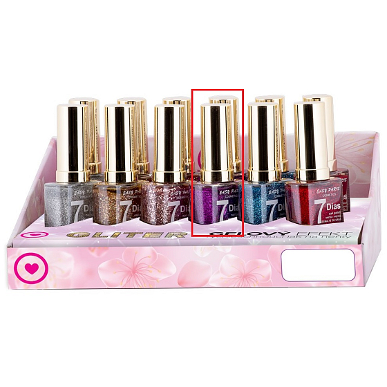 My 7Dias Efecto Gel glitter purple gel nail polish 13 ml