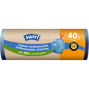 Swirl retractable garbage bags 40 l, 56 × 59 cm, 28 µ, 12 pcs