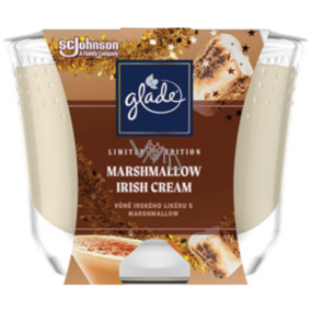 Glade Marshmallow Irish Cream scented Irish liqueur and marshmallow scented candle in glass, burning time up to 52 hours 224 g