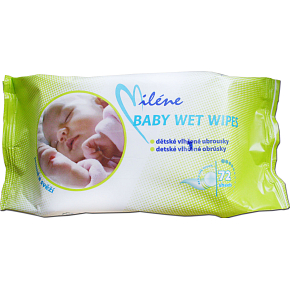 Miléne Kids Children Moist Wipes Against Irritation and Chafing, 72 pcs