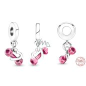 Charm Sterling silver 925 Chinka and heart, pendant on bracelet sport