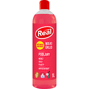 Real Maxi Cleaning with Floral Fragrance Floor Cleaner Stainless Steel, Glass, Plastics, Antistatic, 1 l