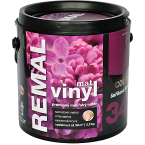 REMAL Vinyl Color Matt Washable Paint for Walls, 340 Lilac Purple, 3.2 kg
