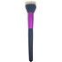 Cosmetic brush with synthetic bristles for powder black-white hair black-pink handle 18,5 cm 30490