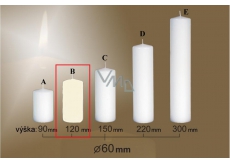 Lima Gastro Smooth Candle Ivory Cylinder 60 x 120 mm 1 Piece