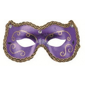 Purple ball mask with ornaments 19 cm suitable for adults