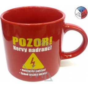 Nekupto Gifts with humor Attention! Nerves upset! Don't speak out loud! No complicated tasks! mug 1 piece