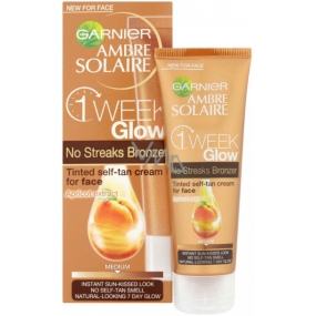 Garnier Ambre Solaire No Streaks Bronzer 1 Week Glow toning self-tanning face cream Medium 50 ml