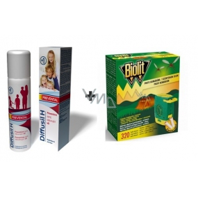 Diffusil H Prevental preventive lice repellent spray 150 ml + Biolit electric mosquito repellent for batteries complete 1 piece