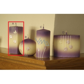 Lima Blooming meadow candle light purple prism 45 x 120 mm 1 piece