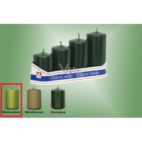 Lima Pyramid candle smooth metal light green cylinder diameter 40 mm 4 pieces